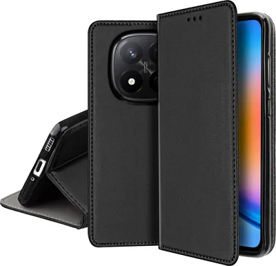 Immagine prodotto di Custodia in pelle per Xiaomi Redmi Note 14 Pro | Pro+ 5G, con chiusura magnetica + pellicola protettiva