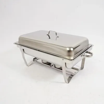 Produktbild von Buffetwärmer - Chafing Dish Bain-Marie - Klappbar - Doppelkammer - Edelstahl - Brennstoffbrenner - 7,5 L - Schwarz