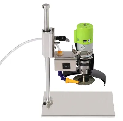 Obrázek produktu pro Elektrický řezák na skleněné lahve – stroj na řezání lahví – 150 W – otáčky 2000–6000 ot./min – řezací kotouč 60 mm – pro skleněné a keramické lahve – černá barva