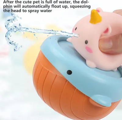 Produktbild von Baby Badespielzeug Niedlicher Wal Wassersprinkler Spielzeug Kinder Badewanne für Kinder Duschgeschenk