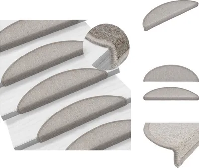 Immagine prodotto di vidaXL 15 pezzi Tappetini per scale taupe 56 x 17 x 3 cm - Tappetini per gradini