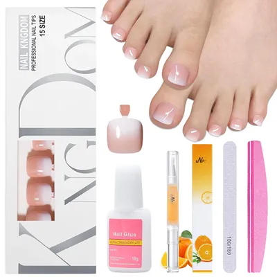 Image de Lot de 150 faux ongles pour les pieds, idéal pour une manucure professionnelle
