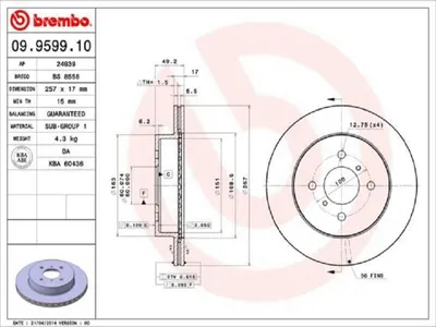 Produktbild von BREMBO Bremsscheiben (2 Stück) Vorderachse 09.9599.10