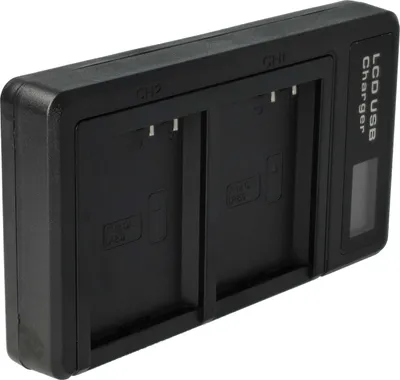 Produktbild von vhbw Dual Micro-USB + USB-C Ladegerät kompatibel mit Canon EOS 1100D, 2000D, 1200D, 4000D, 1300D, Kiss X50 Kamera - Ladeschale + USB-C Kabel + Display