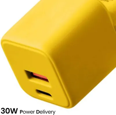 Obrázek produktu pro COLORUM USB-A + USB-C PD 30W síťová nabíječka CLS30-AC-05 xYellow
