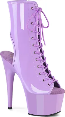 Produktbild von ADORE-1016 Pleaser Damen High-Heels Peep-Toe Plateaustiefeletten lavendel Lack