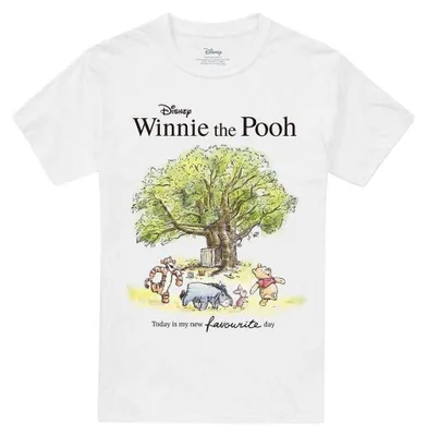 Imagen del producto de Camiseta uni para hombre/mujer, diseño "Hoy es mi día favorito" de Winnie the Pooh, modelo TV33984 (talla XXL), color blanco