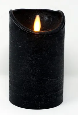 Produktbild von LED Kerze echtwachs Stumpenkerze Höhe 15 cm SCHWARZ Einschaltautomatic + Timer
