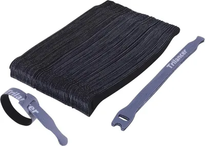 Obrázek produktu pro Stahovací pásky na suchý zip 20 cm 50 kusů černé Opakovaně použitelné Silné
