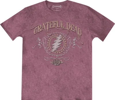 Image de Grateful Dead - T-shirt homme/femme unie RO931 (XL) (chiné/cardinal)