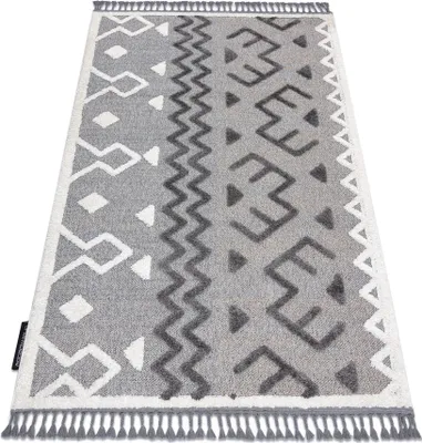 Produktbild von Teppich MAROC P659 aztekisch, ethnisch grau Franse berber marokkanisch shaggy Grau 120x170 cm