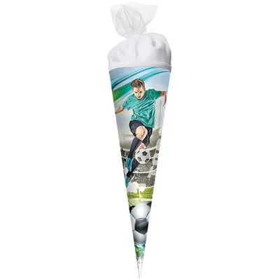 Zdjęcie produktu dla Roth szkolna gwiazda piłkarska w kształcie stożka, 22 cm, okrągła, zamknięcie z siatki