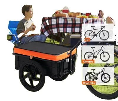 Productafbeelding van Fietsaanhanger, draagvermogen 40 kg, wielmaat 406 mm, geschikt voor fietsbanden met een omtrek van 640 mm tot 711 mm, universele bevestiging, waterdichte afdekking