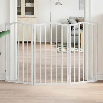 Produktbild von Zusammenklappbares Schutzgitter für Hunde, bohrfrei, 3 Paneele, 150 cm, aus Pappelholz