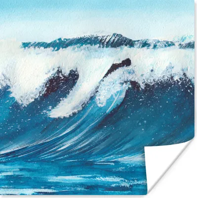 Produktbild von MuchoWow® Poster Golf - Meer - Aquarell 75x75 cm - Wand Dekoration