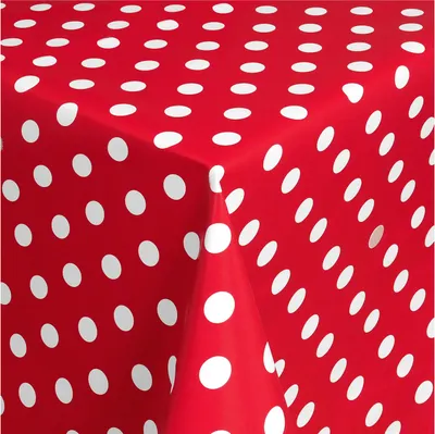 Produktbild von TEXMAXX Wachstuch Tischdecke Wachstischdecke Wachstuchtischdecke abwaschbar ( 150-01 ) - 220 x 140 cm - PVC Tischdecke abwischbar, Punkte Muster in Rot