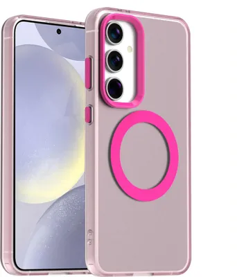 Produktbild von Handyhülle für Samsung Galaxy S25+, Hülle Kompatibel mit MagSafe, Schlank Durchscheinend Matt Stoßfest Schutzhülle Rot
