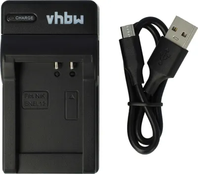 Produktbild von vhbw USB-C Ladegerät kompatibel mit Nikon Coolpix S9500, S9400, S9700, S9900, S9300, S9600 Kamera Camcorder - Ladeschale + USB-C Kabel Ladeanzeige