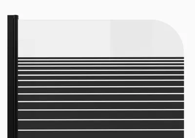 Obrázek produktu pro Vanová skládací zástěna MARWELL Black Lines 75x140 cm - sprchová zástěna na vanu, 1-dílná, skládací v matné černé barvě