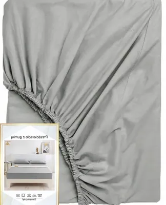 Produktbild von JadorDecor Bettlaken mit Gummizug Baumwolle Weich 120x200 Hellgrau