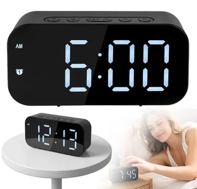 Produktbild von Digitaler LED-Wecker mit großem Display, 2 Alarmen, Temperaturanzeige, 3 Helligkeitsstufen und Schlummerfunktion