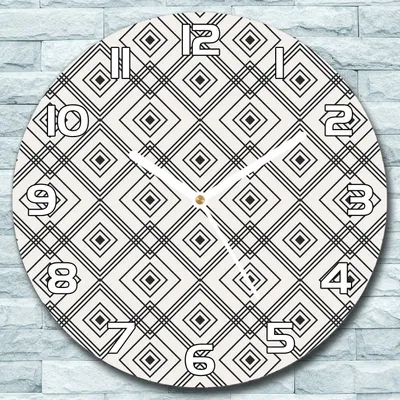 Produktbild von Wanduhr aus Glas Rund fi 30 Geometrische Muster Quarz Deko Schlafzimmer Büro
