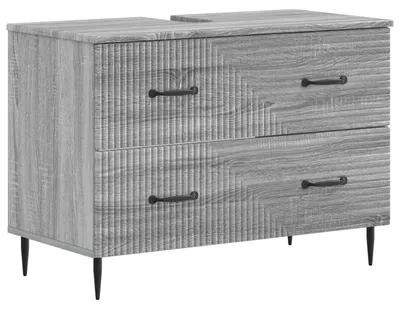 Image de Meuble sous-lavabo HAARLEM, couleur Sonoma gris, dimensions : 82 x 41 x 58,5 cm