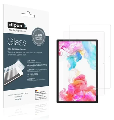 Produktbild von 2x Schutzfolie für Headwolf HPad 6 matt - Anti-Shock 9H Folie dipos Glass Kunststoffglas