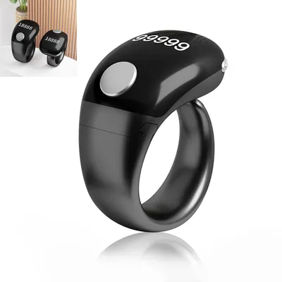 Produktbild von Tasbih Zikr Smart Ring, Einstellbarer Gebetszähler, 3 Größen (18-22mm), App & Wasserdicht, 4-Stellen Digital, Gebets-Erinnerung für Muslime