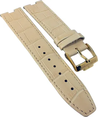 Produktbild von Jacques Lemans Uhrenarmband Leder beige Krokoprägung für 1-1213 1-1423