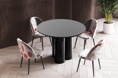 Produktbild von Design Esstisch Tisch HRE-111 rund Hochglanz Esszimmer 100 x 75 cm