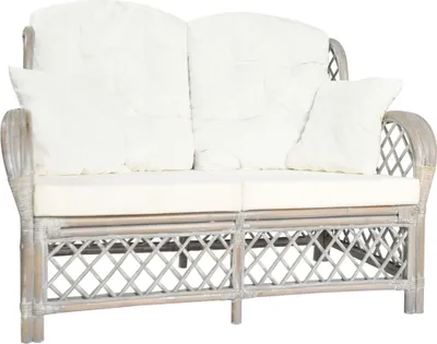 Zdjęcie produktu dla 2-osobowa sofa, szara, rattanowa