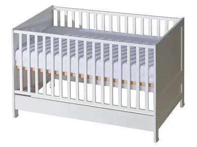 Image de Lit Enfant, Lit Bébé 70x140, sans matelas - Haute Qualité Antichute Lit - Lit Bébé évolutif - Blanc, Universel Lit Jeune - Filles&Jeunes&Bébé - Moderne, Pratique Lit de ATB pour Enfants