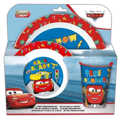 Productafbeelding van P:os 33711088. Ontbijtset Cars, 3-delige serviesset met bord, kom en