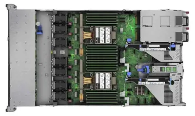 Produktbild von HPE ProLiant DL360 Gen11 4510 2.4GHz 12c 1P 2x32GB-R 8SFF MR408i-o 2x480GB SSD 2x1000W PS EU Server, 2,4 GHz, 4510, 64 GB, DDR5-SDRAM, 960 GB, Rack (1U)