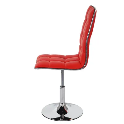 Produktbild von 6er-Set Esszimmerstuhl HWC-C41, Stuhl Küchenstuhl, höhenverstellbar drehbar, Kunstleder -  rot