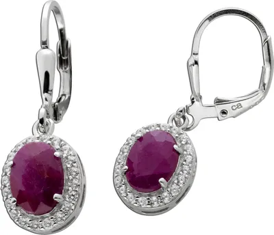 Produktbild von Rubin Ohrringe Silber 925 pinke Natur Edelsteine Zirkonia