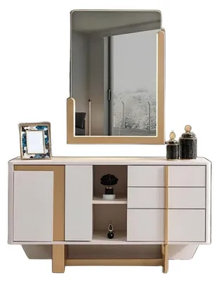 Produktbild von Kommode Moderner Stil Beige Farbe Holzrahmen Minimalistisches Design