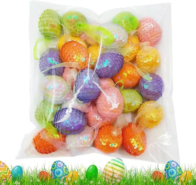 Produktbild von Ostereier Dekoration 24 Stücke Bunte Schaumstoff Deko Für Feiertage | OsterDeko Für Fenster Geburtstag Bücherregal Nachttisch Garten Innenraum Party Büro Auto Dekoration