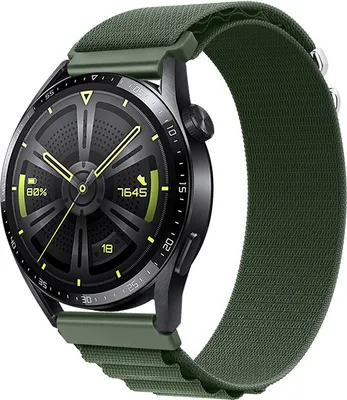 Produktbild von BStrap Nylon Loop Armband für Garmin Vivoactive 5, green