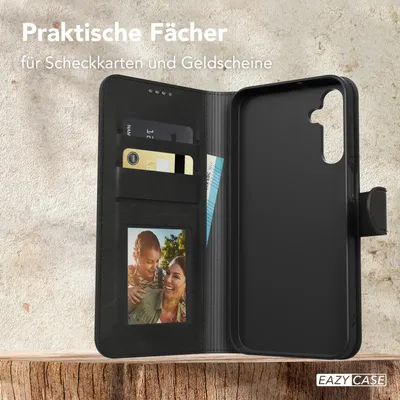 Produktbild von EAZY CASE Business Hülle für Samsung Galaxy A15 klappbar, Premium Kunstleder Handyhülle mit Kartenfach