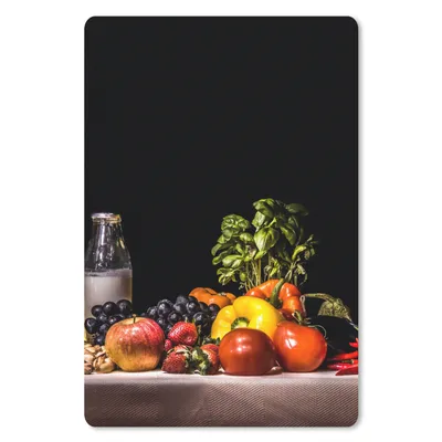 Produktbild von MuchoWow® Mauspad Mousepad Stilleben - Essen - Trinken - Obst - Schwarz 40x60 cm - Mousepads - Maus Mat - Pad - Mausunterlage - Schreibtisch Accesoire