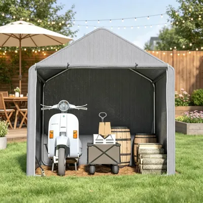 Image de Abri de vélos extérieur, avec structure en acier galvanisé, étanche et résistant aux UV (uniquement compatible avec les abris "Lagerhäuser")