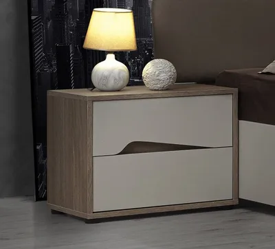 Produktbild von Nachtkonsole Soleil 2 Set in Weiss Grau Buche