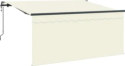 Zdjęcie produktu dla vidaXL Wysuwana markiza kremowa 300 x 200 cm tkanina