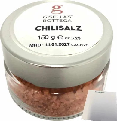 Produktbild von Gisellas Bottega Chilisalz (150g Glas) + usy Block