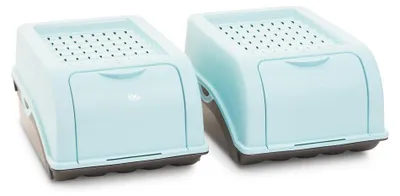 Produktbild von Novaliv 2x Klein 3,5 L Zwiebeltopf türkis light Zwiebelbox Knoblauchtopf Aufbewahrungsbox Vorratsdose Gemüsebox