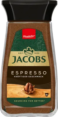 Produktbild von Jacobs Espresso, Löslicher Kaffee, Instantkaffee, Instant Kaffee, Löskaffee, Glas, 6 x 100 g