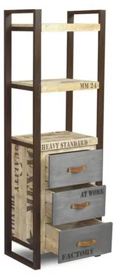 Produktbild von MASSIVMOEBEL24.DE Regal Mango 60x40x180 natur bedruckt FACTORY #105