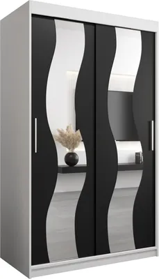 Produktbild von Kleiderschrank, Schiebetürenschrank Schlafzimmer, Schrank mit Spiegel SEWILLA 120 cm